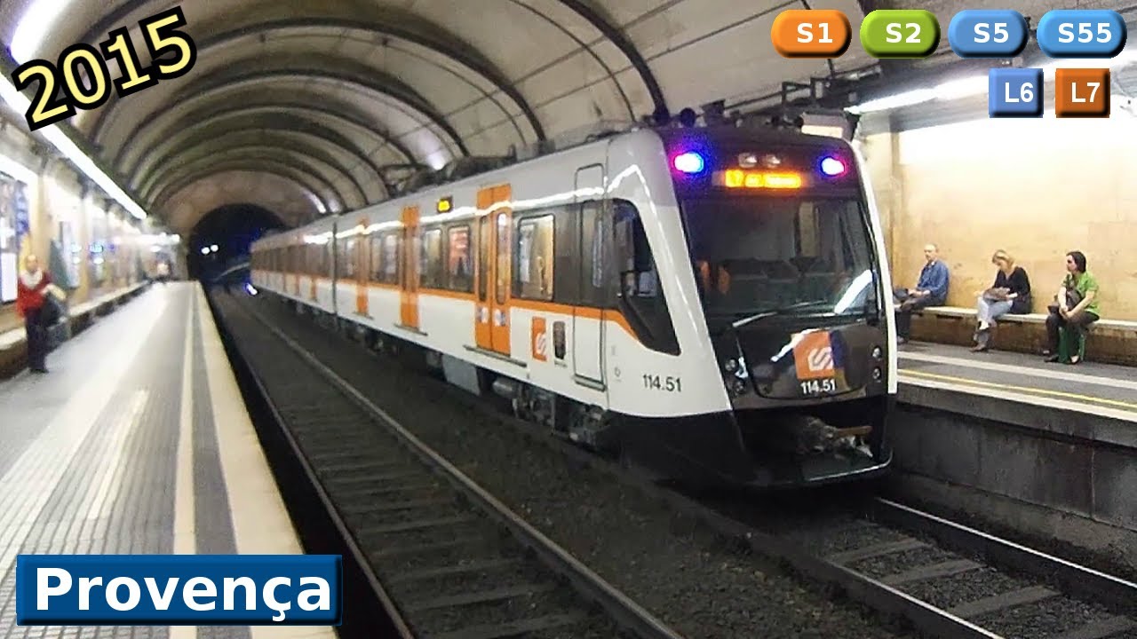 Provença L6 - L7 - S1 - S2 - S5 - S55 : Metro FGC Barcelona ( UT 112 - 114 ) [2015]