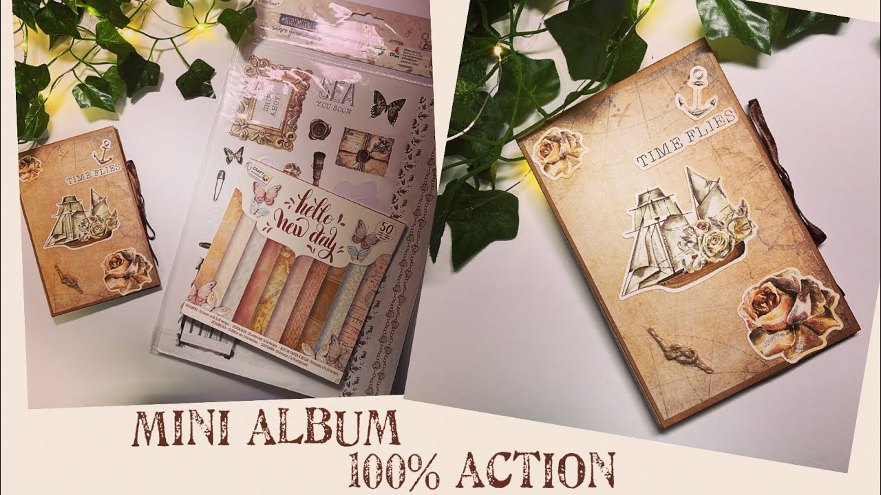 Tuto mini album vintage 100% action avec une feuille 30x30