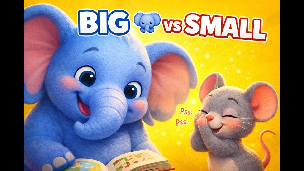 BIG 🐘 vs SMALL 🐭 | Fun Kids Rhyme & Learning Song | Elephant & Mouse Adventure #ytviral #baby