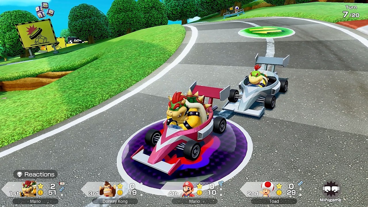 Super Mario Party Jamboree #331 Roll 'em Raceway Bowser vs Mario vs Toad vs Donkey Kong