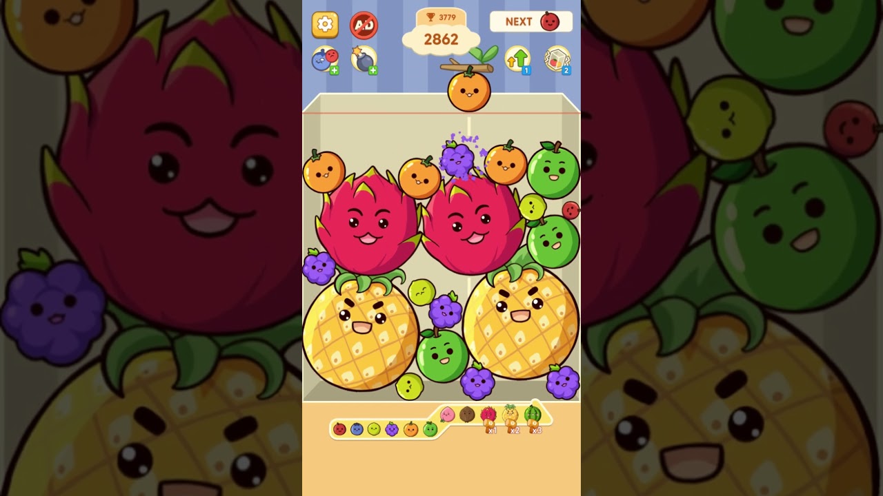 New Best of Fruit Crush | Fruit Merge GamePlay 🍍🍎🍓🍇 