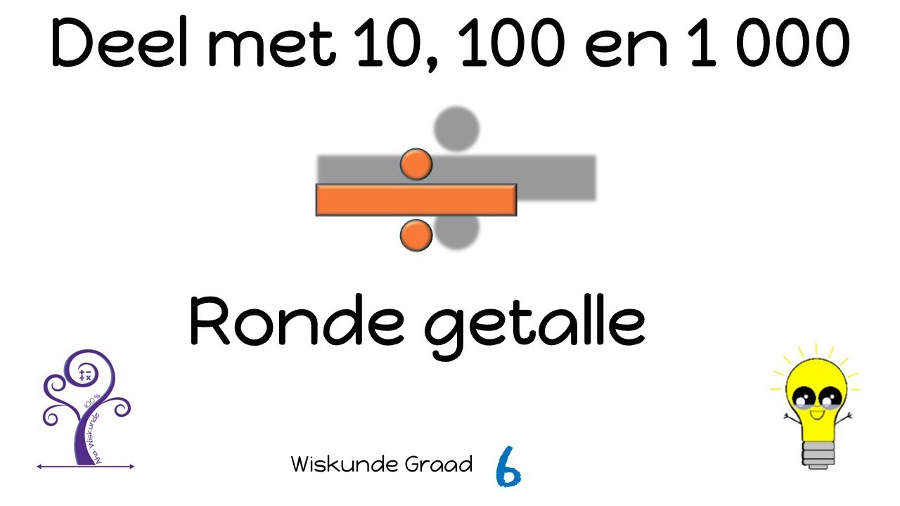 Wiskunde Graad 6 Deel met 10, 100 en 1000 / Ronde getalle
