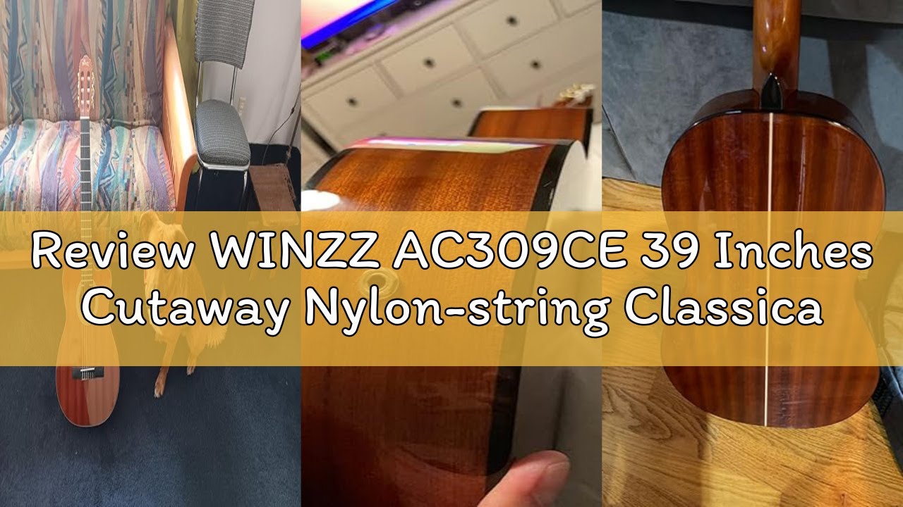 Review WINZZ AC309CE 39 Inches Cutaway Nylon-string Classical Electric Guitar Build-in Pickup Kit Se