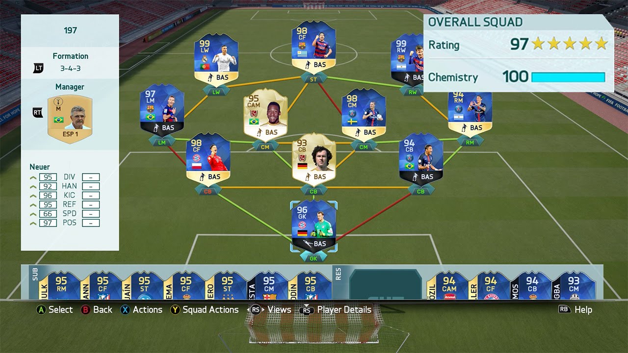 1ST PLAYABLE 197 SQUAD ON FIFA 16! HIGHEST RATED TEAM IN THE GAME!
