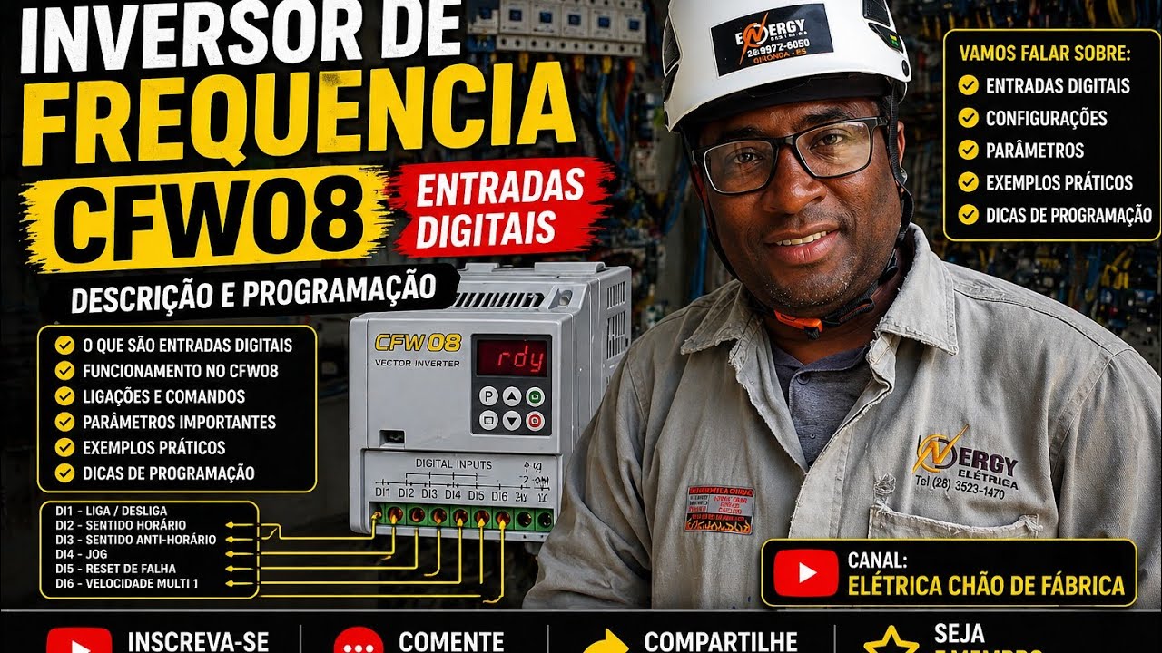 CFW08 ENTRADAS DI1 DI2 DI3 DI4 COMO LIGAR?