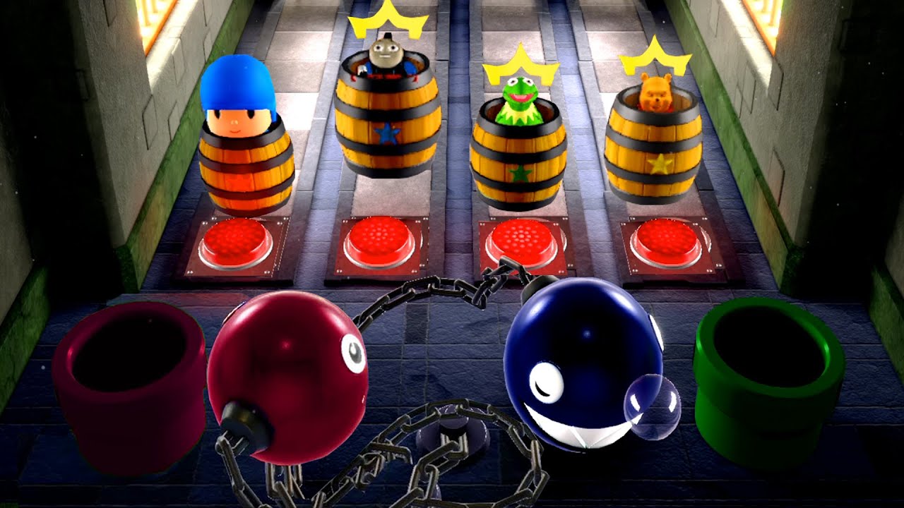 Mario Party Superstars Minigames - Pocoyo vs Thomas Vs Kermit Vs Winnie The Pooh (Master Difficulty)