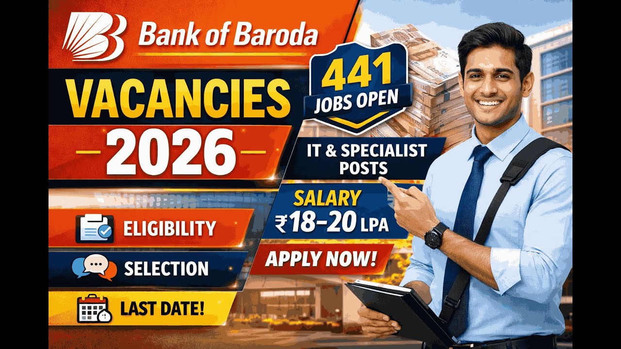 Вакансии в Bank of Baroda на 2026 год 🔥 441 открытая вакансия | IT-специалисты и специалисты | За...