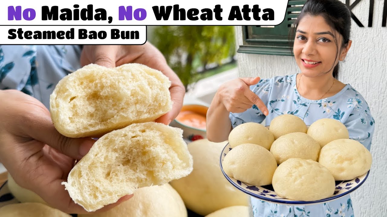 No Maida, No Wheat Atta Steamed Bao Buns Recipe 🥯| बिना मैदा और आटा के बाओ✨| Steamed Buns Recipe