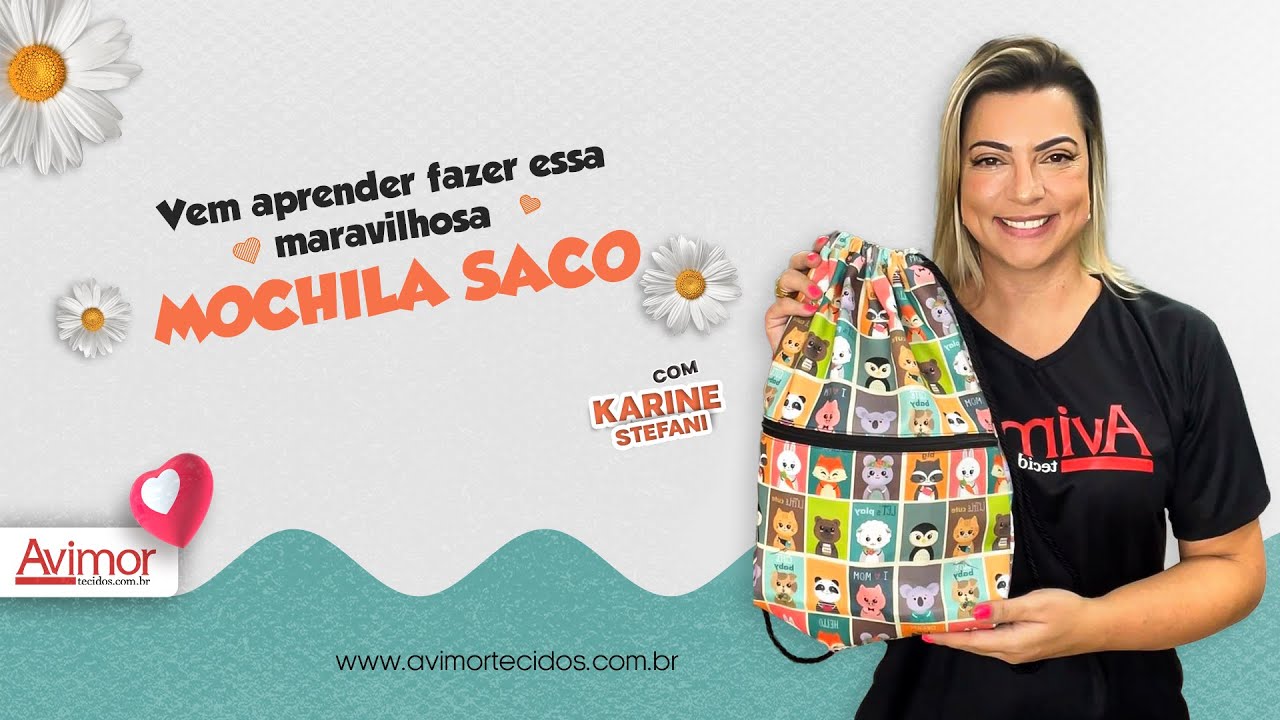 Venha aprender a fazer essa maravilhosa Mochila Saco