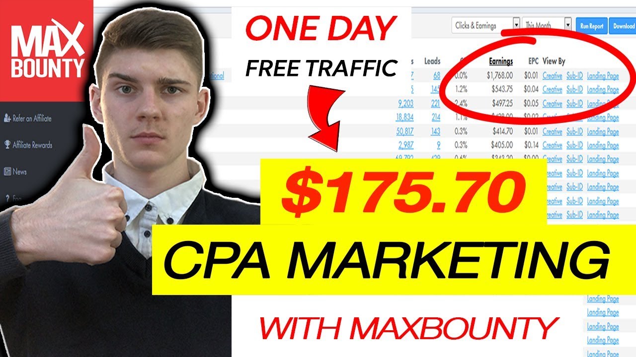 💸 How I Made $175.60 My FIRST DAY CPA Marketing | Affiliate Marketing MaxBounty 2019 (EASY METHOD)