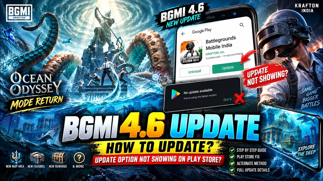 BGMI 4.6 Update Not Showing? 😱 How To Update BGMI 4.6 Version | Ocean Odyssey Mode Return