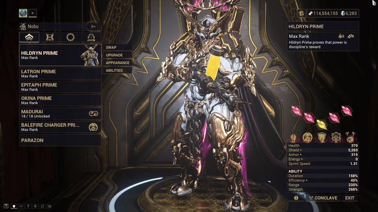 Warframe Maximum Investment -  Hildryn Prime | Techrot Encore