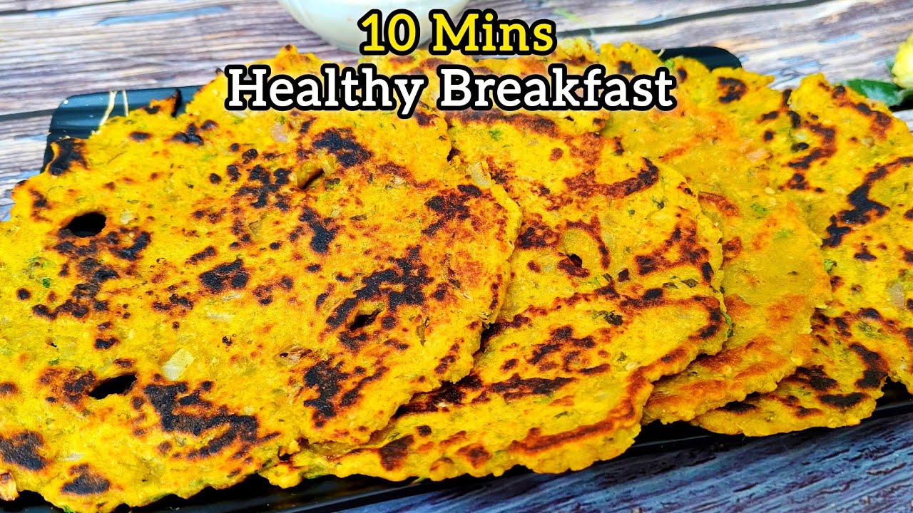 10 Min Healthy Breakfast | No Fermentation | Instant Nasta Recipe | Poha Thalipeeth Breakfast Recipe