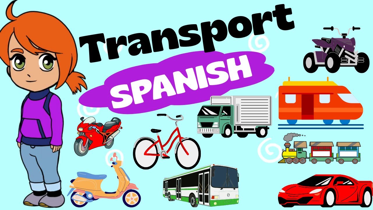 Means of transport in Spanish for children