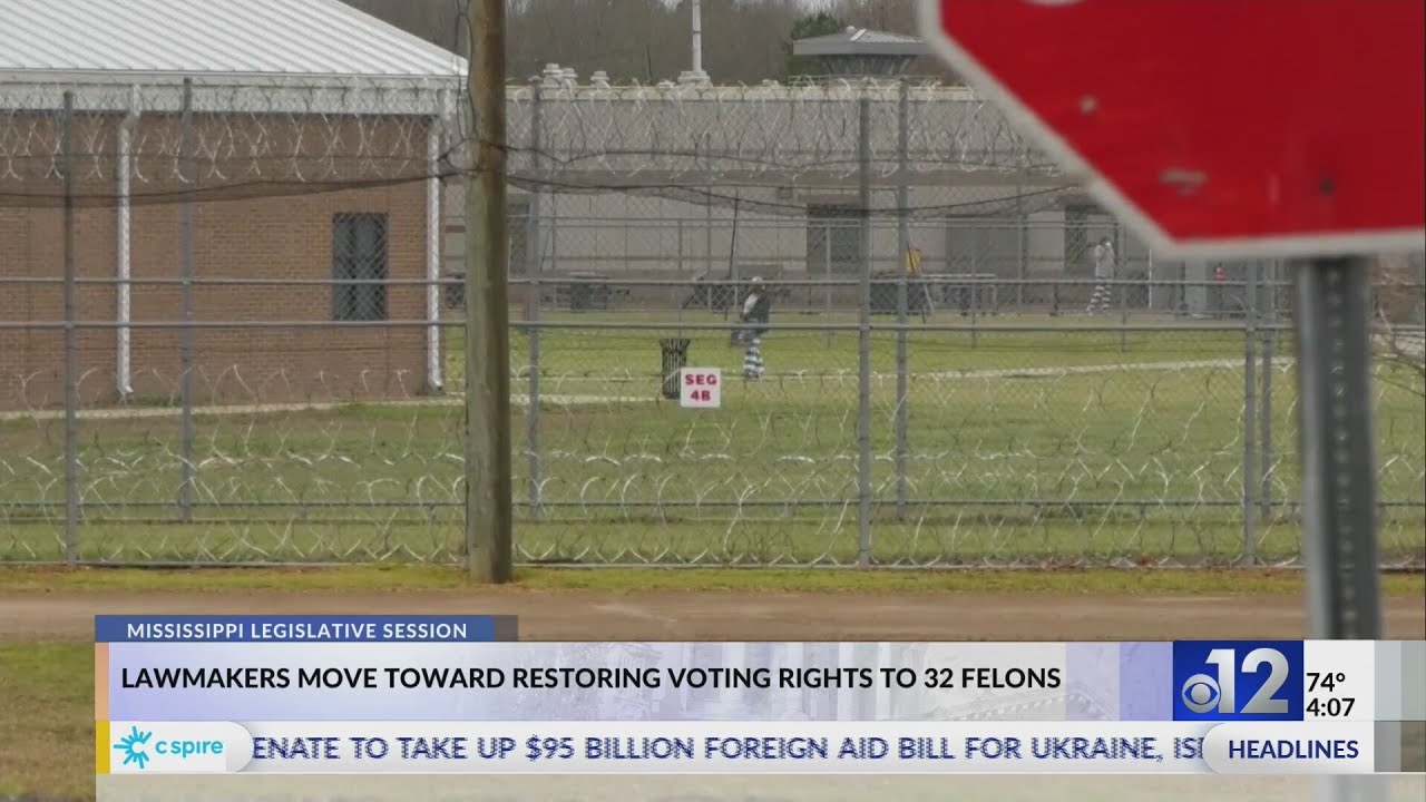 Mississippi lawmakers move toward restoring voting rights to 32 felons as broader suffrage bill dies