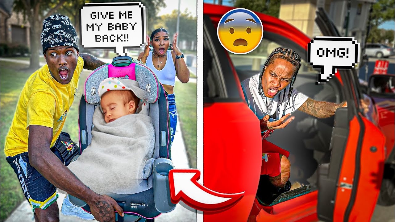 STEALING A WOMANS BABY IN FRONT OF JAZZ TO SEE HER REACTION !😱