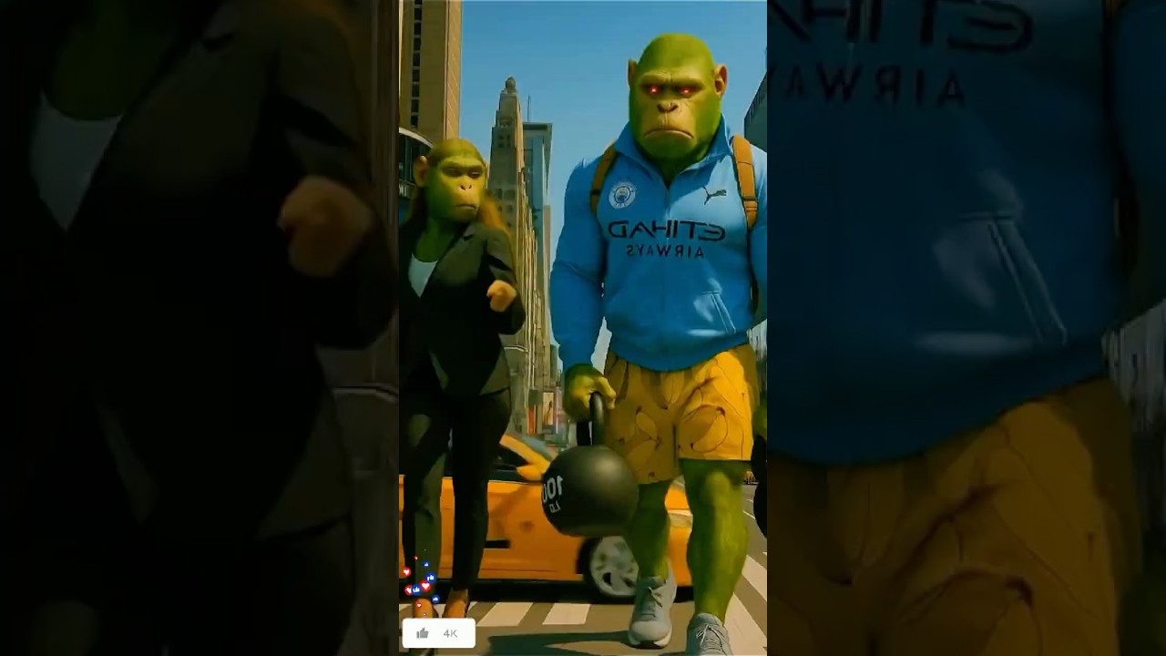 Sigma Monkey Brainrot Energy in New York Streets #shorts #brainrot  #tungtungtungsahur