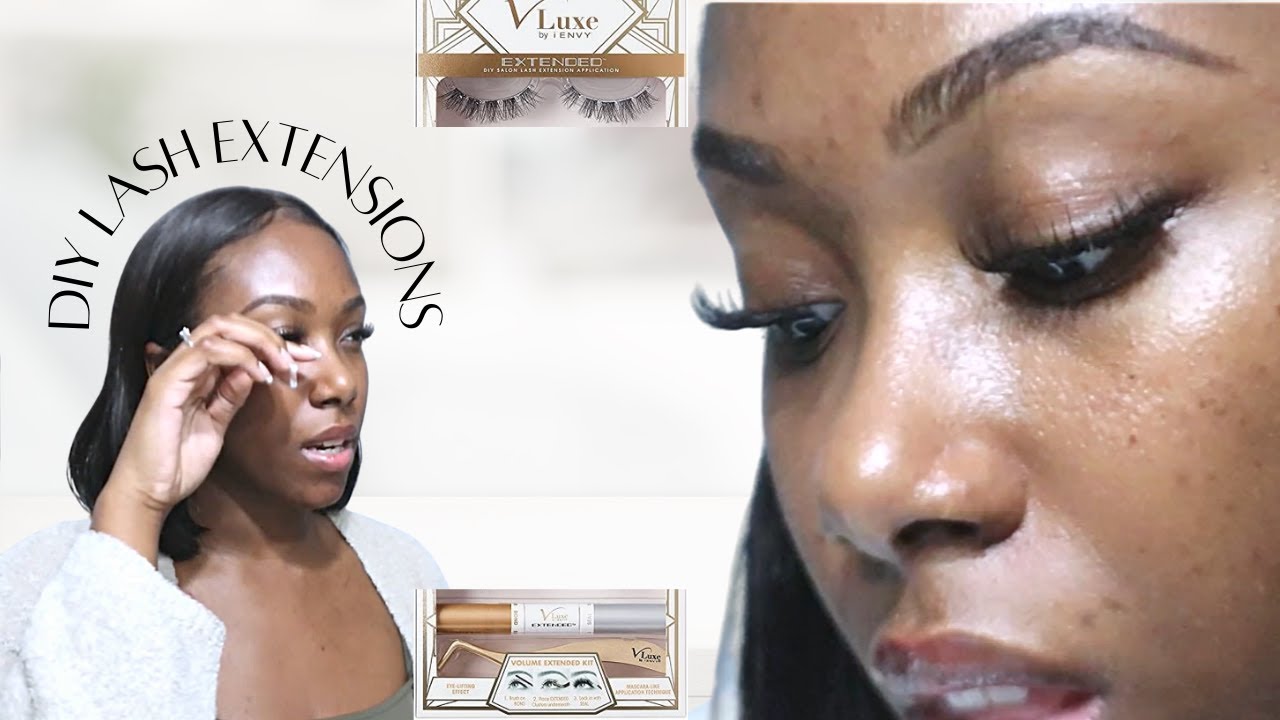 DIY LASH EXTENSIONS AT HOME | V-Luxe by I-Envy Lash Extension Kit  FIRST IMPRESSIONS