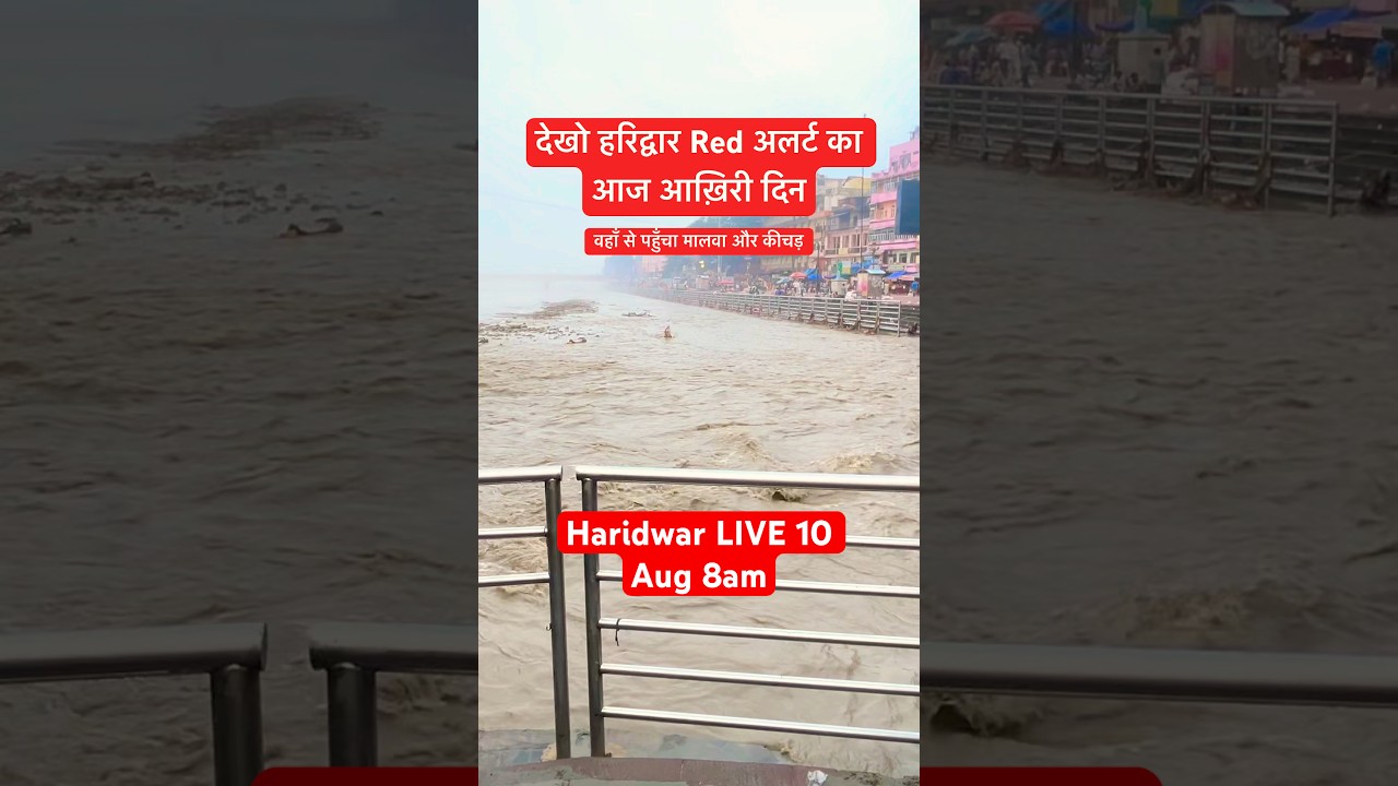 HARIDWAR LIVE 10 Aug 8am | Ganga water level #haridwarlive #viral #viralvideos #ganga #snan #ghat