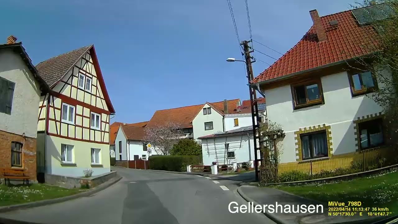 D: Gellershausen. Stadt Heldburg. Landkreis Hildburghausen. Ortsdurchfahrt. April 2022