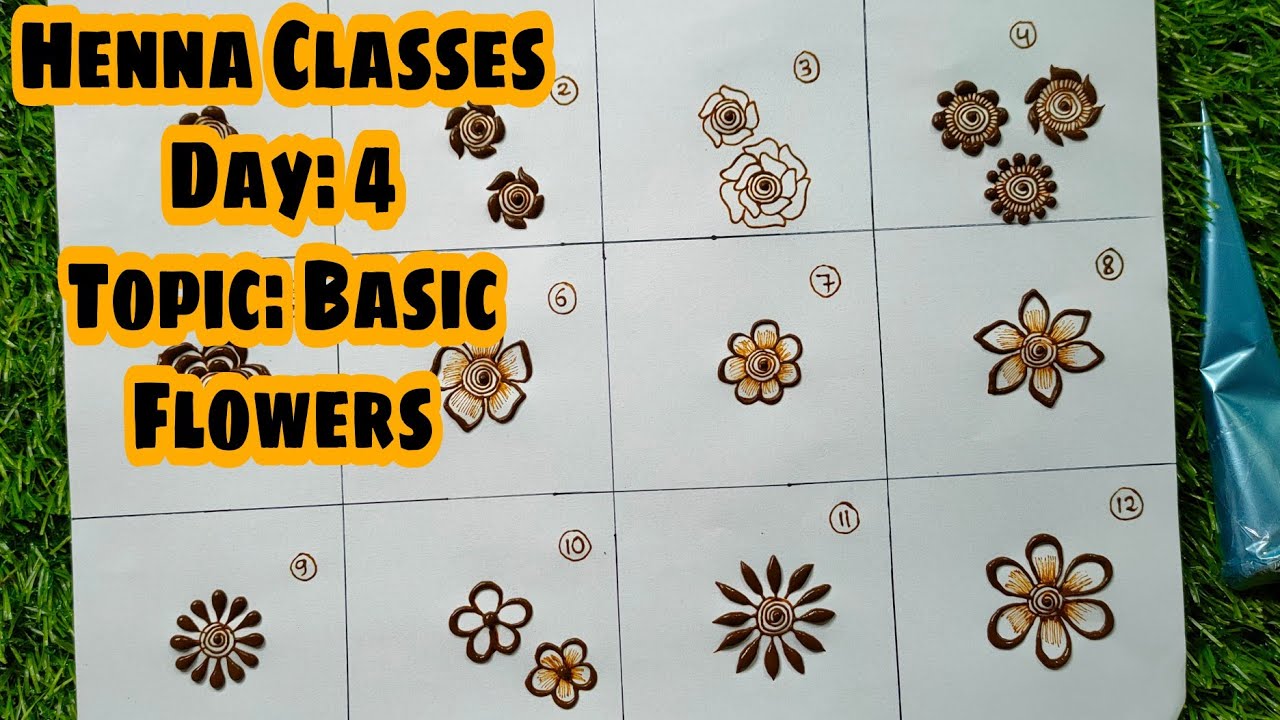 Henna Class day 4  || Learn  Basic Mehndi Flowers | Learn henna designs with Thouseen