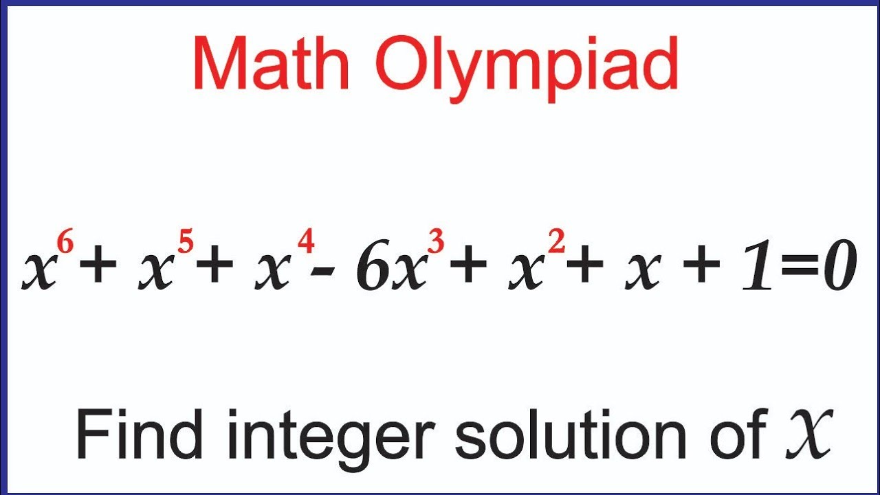 Math Olympiad  | Palindrome Polynomial  | Sextic Equation  |