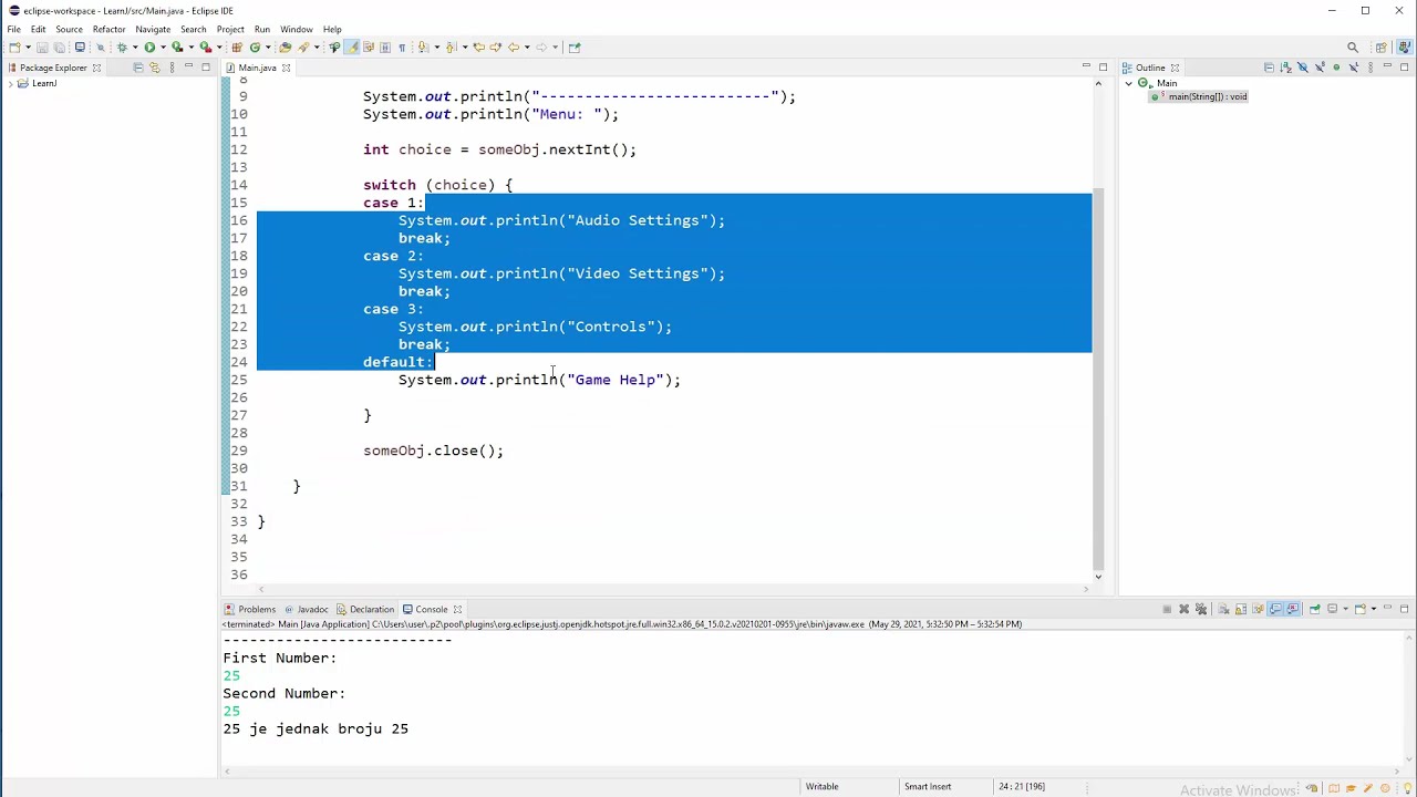 Java Programiranje - 12 - Switch Statement