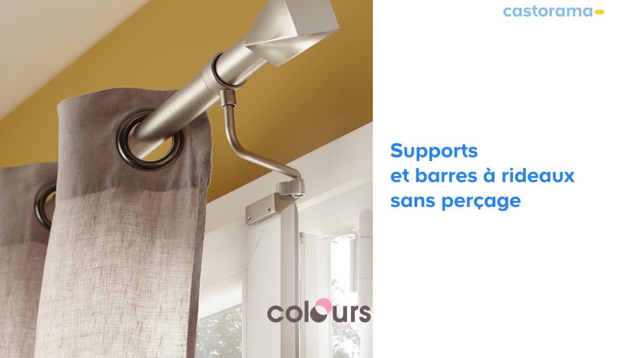 Gamme de supports barre à rideaux sans perçage (625252) Castorama