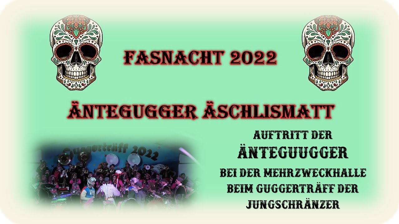 Escholzmatt Fasnacht 2022 Änteguugger Auftritt Mehrzweckhalle beim Guggerträff der Jungschränzer