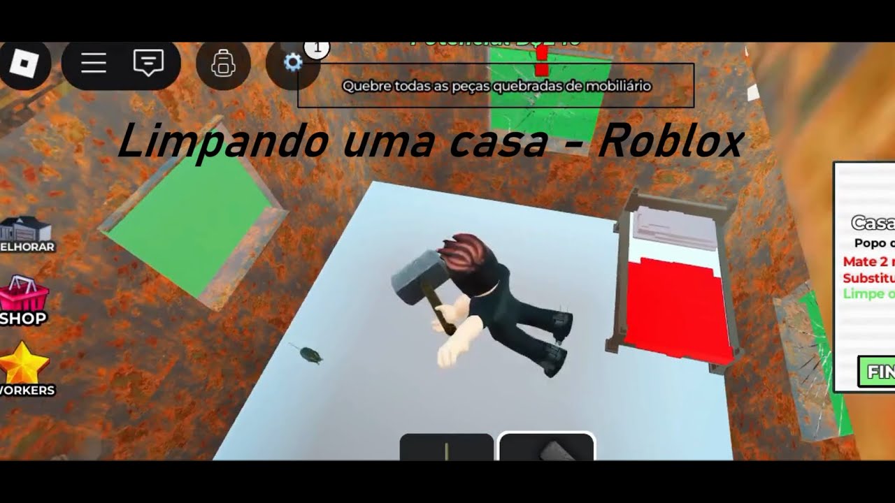 Limpando uma casa Roblox