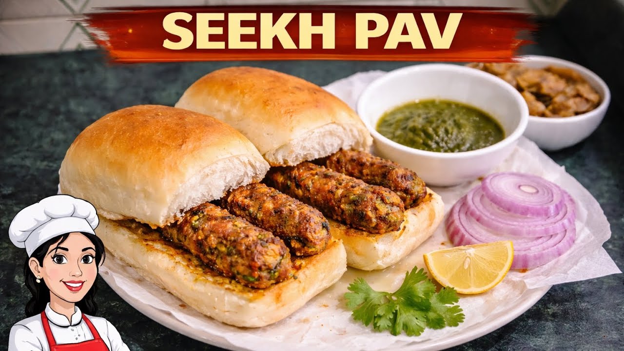 Seekh Pav Recipe | Street Style Chicken Seekh Pav at Home