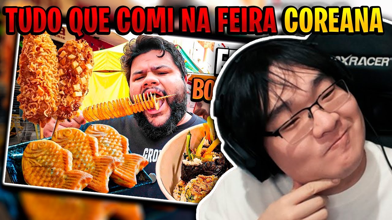 Tudo o que eu comi na Feirinha Coreana do Bom Retiro! (Thiago Quatroque) | Tiba REACT