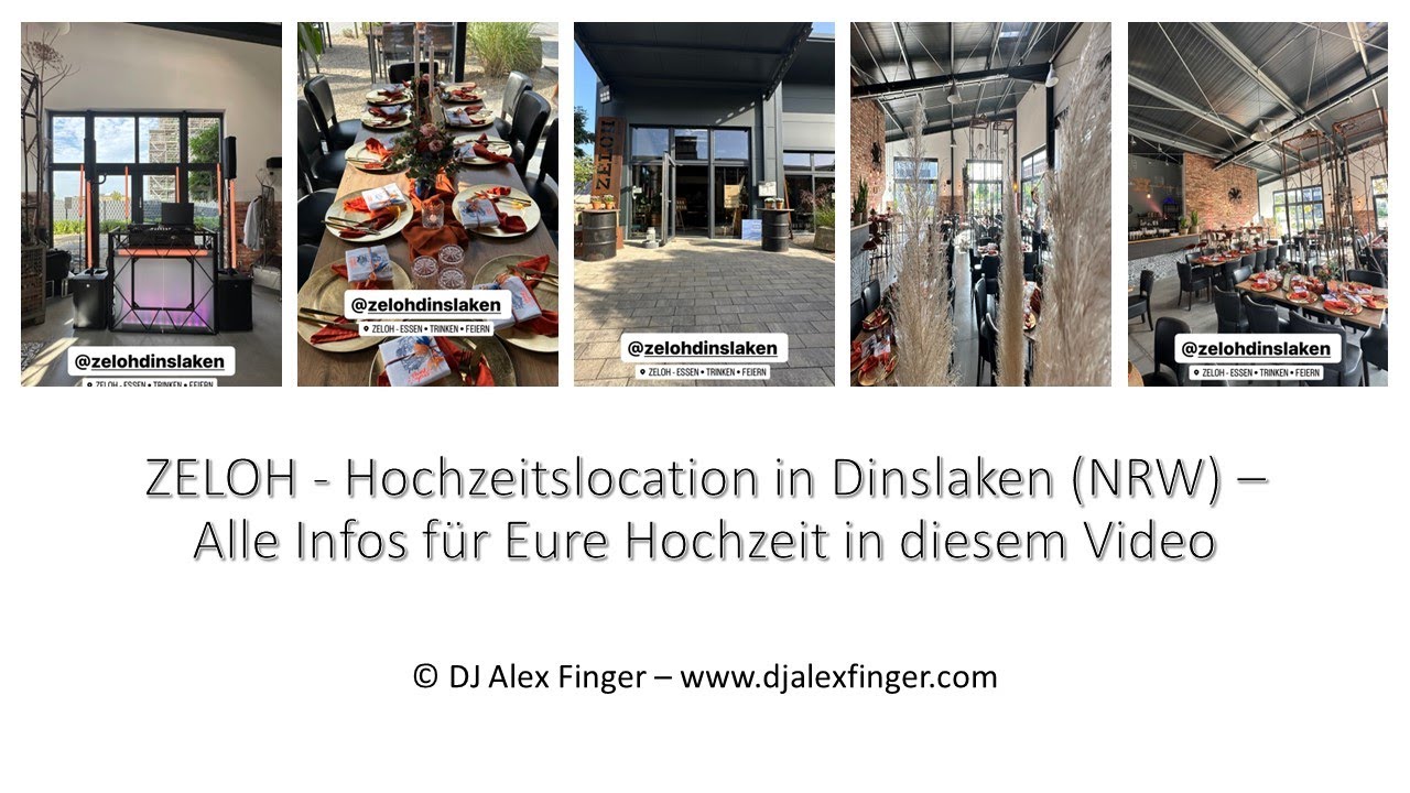 Hochzeit im ZELOH  👰 🤵  Hochzeitslocation in Dinslaken NRW &hearts;️ DJ Alex Finger   YouTube