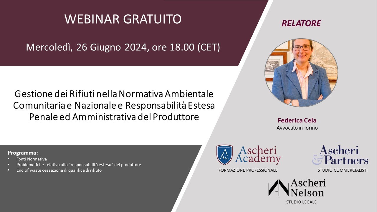 Gestione dei Rifiuti nella Normativa Ambientale Comunitaria e Nazionalee Responsabilit&agrave; Estesa (...)