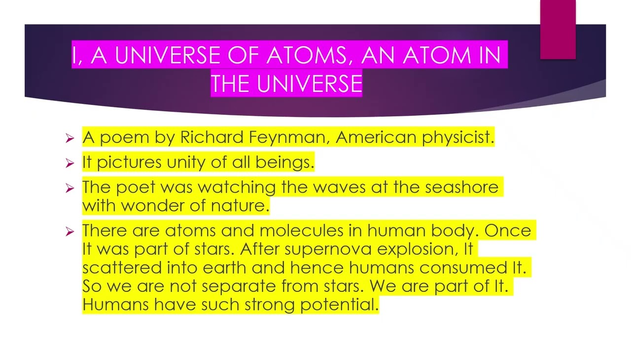 VAC I, A UNIVERSE OF ATOMS, AN ATOM IN THE UNIVERSE
