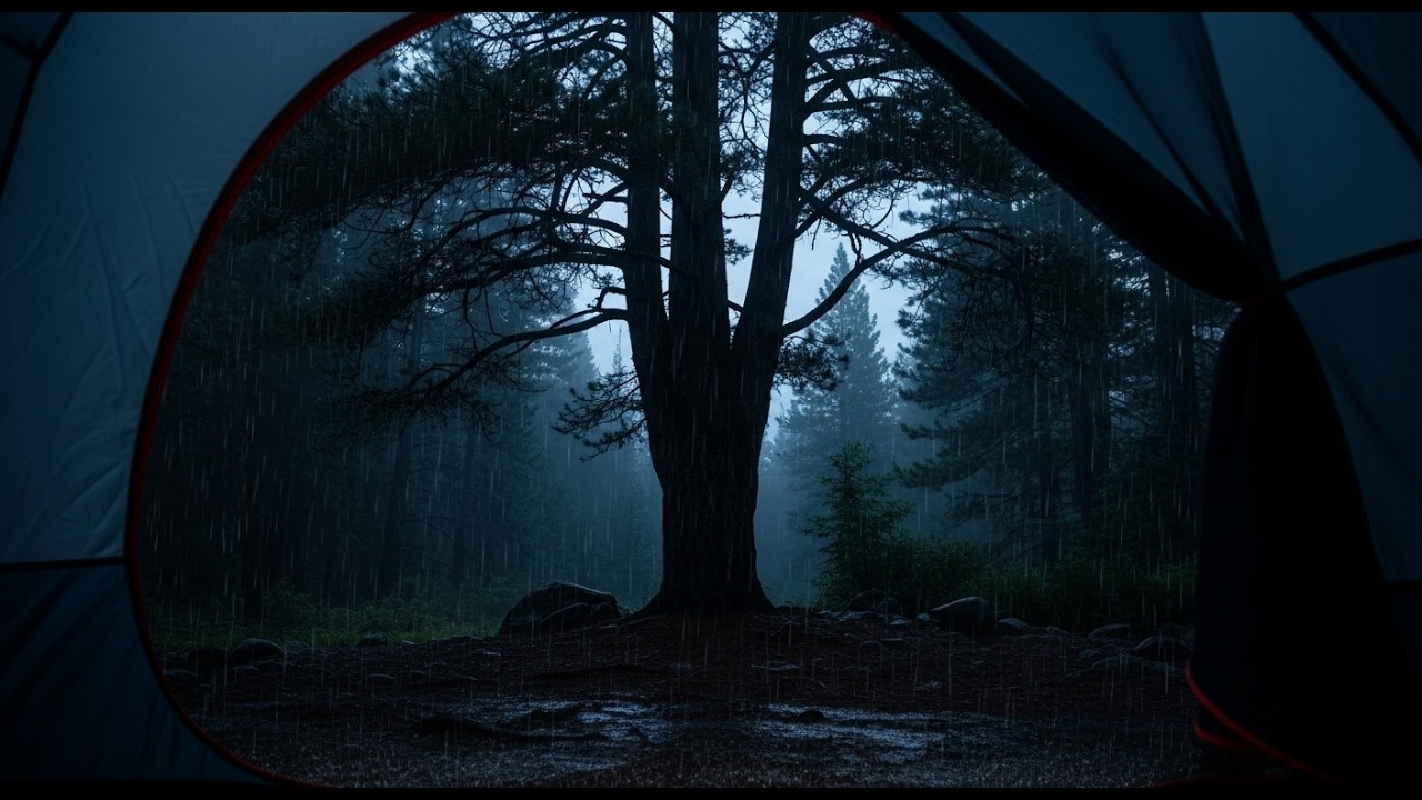 No Ads Forest Camping in Rain | Cozy Tent Rain Sounds for Deep Sleep & Relaxation (LIVE)