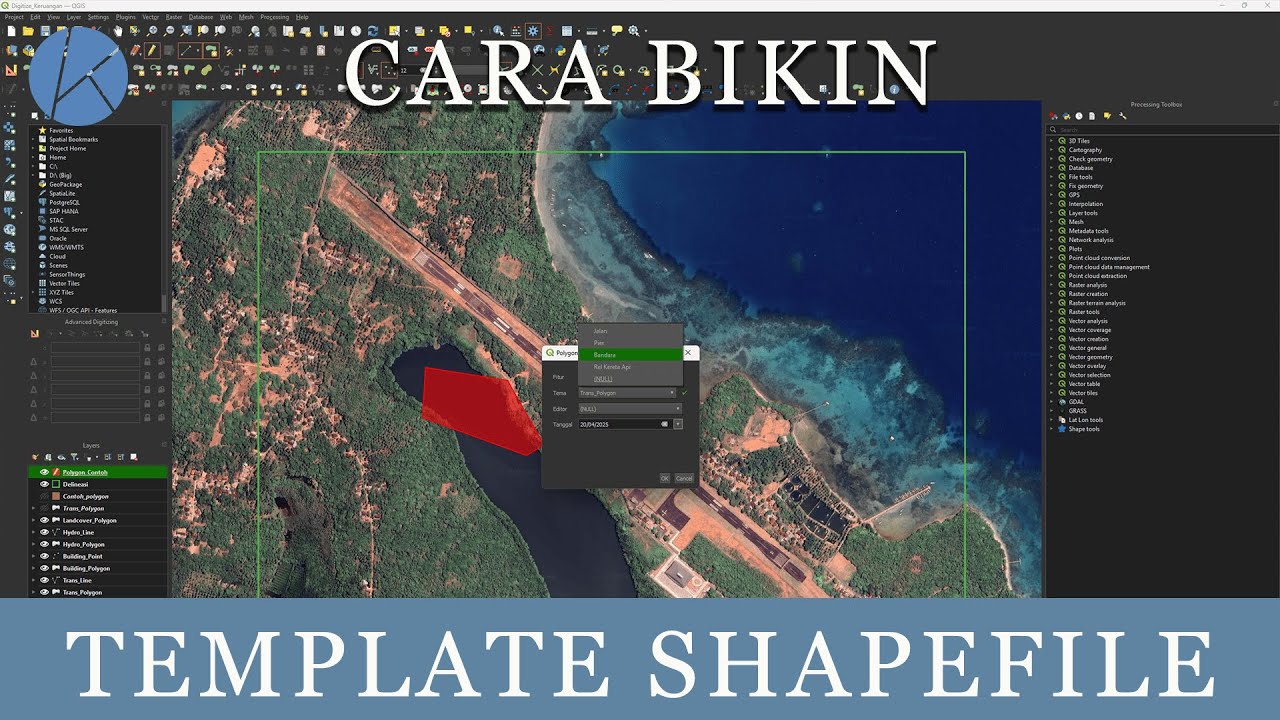 Cara Membuat Template SHP di QGIS (Editing Attributes Form, Untuk Membuat Dropdown Options Digitasi)