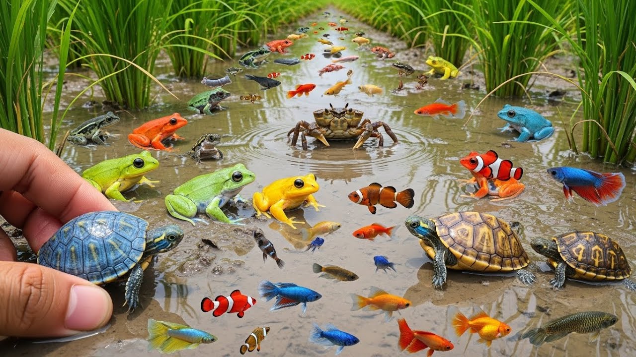 Unbelievable Mud Catch! 😱 Hundreds of Frogs, Turtles & Fish Found Together