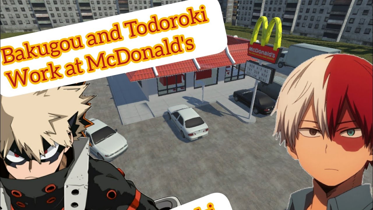 Bakugou and Todoroki Work at McDonald's (VRChat)
