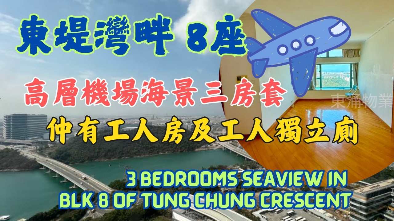 東堤灣畔高層機場海景三房套 仲有工人房及工人獨立廁 8座高層813呎 #東涌物業