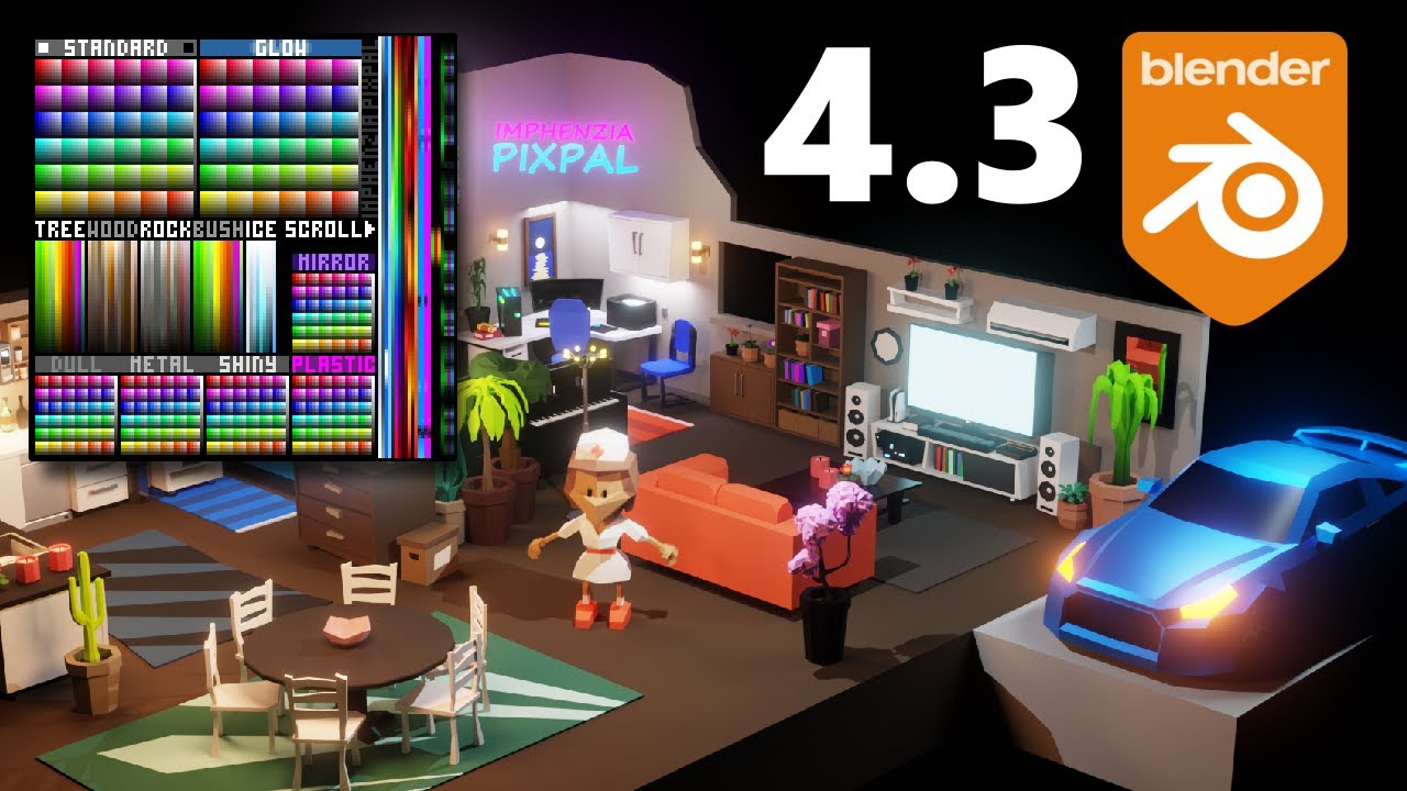 BLENDER 4.3 - Imphenzia PixPal Palette in - Shader Tutorial