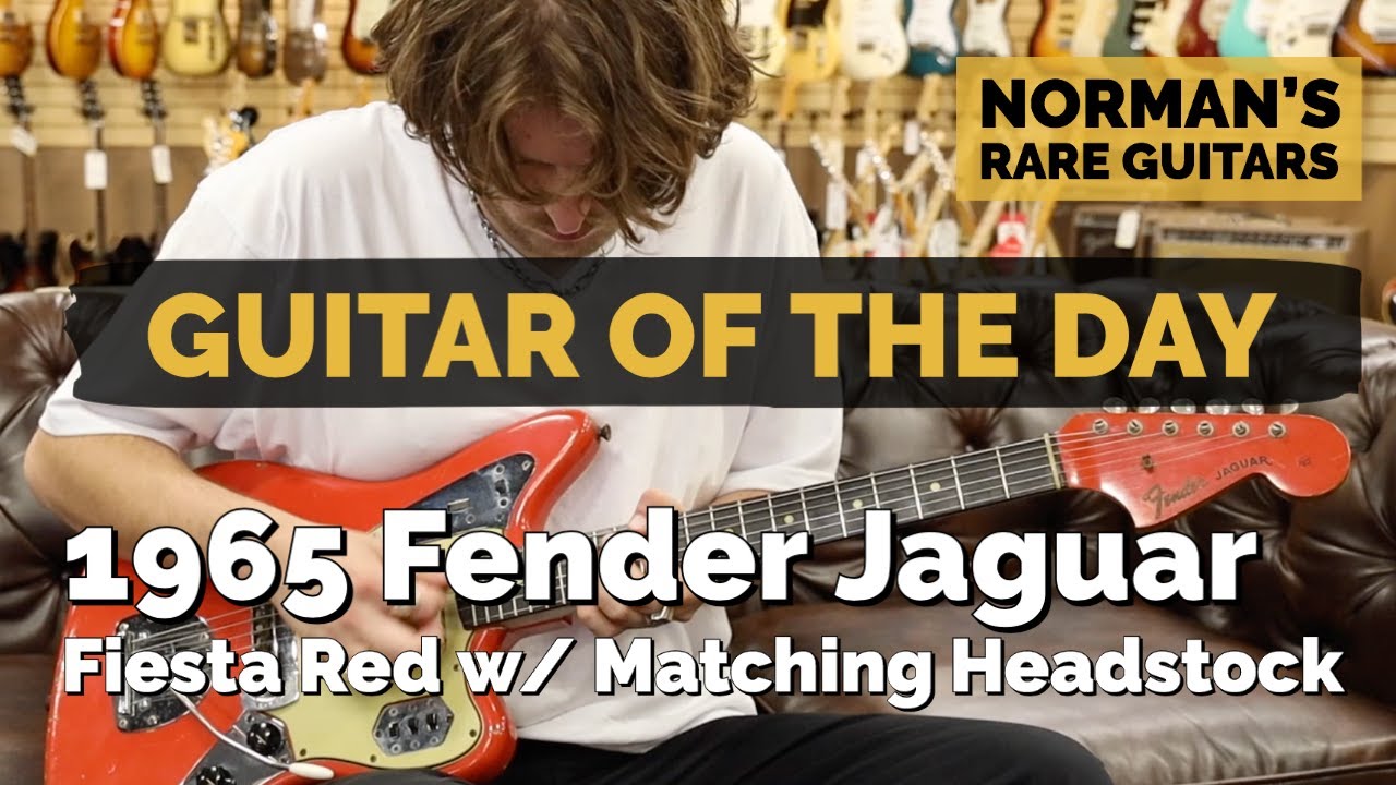 Guitar of the Day: 1965 Fender Jaguar Fiesta Red with Matching Headstock | Norman's Rare Guitars