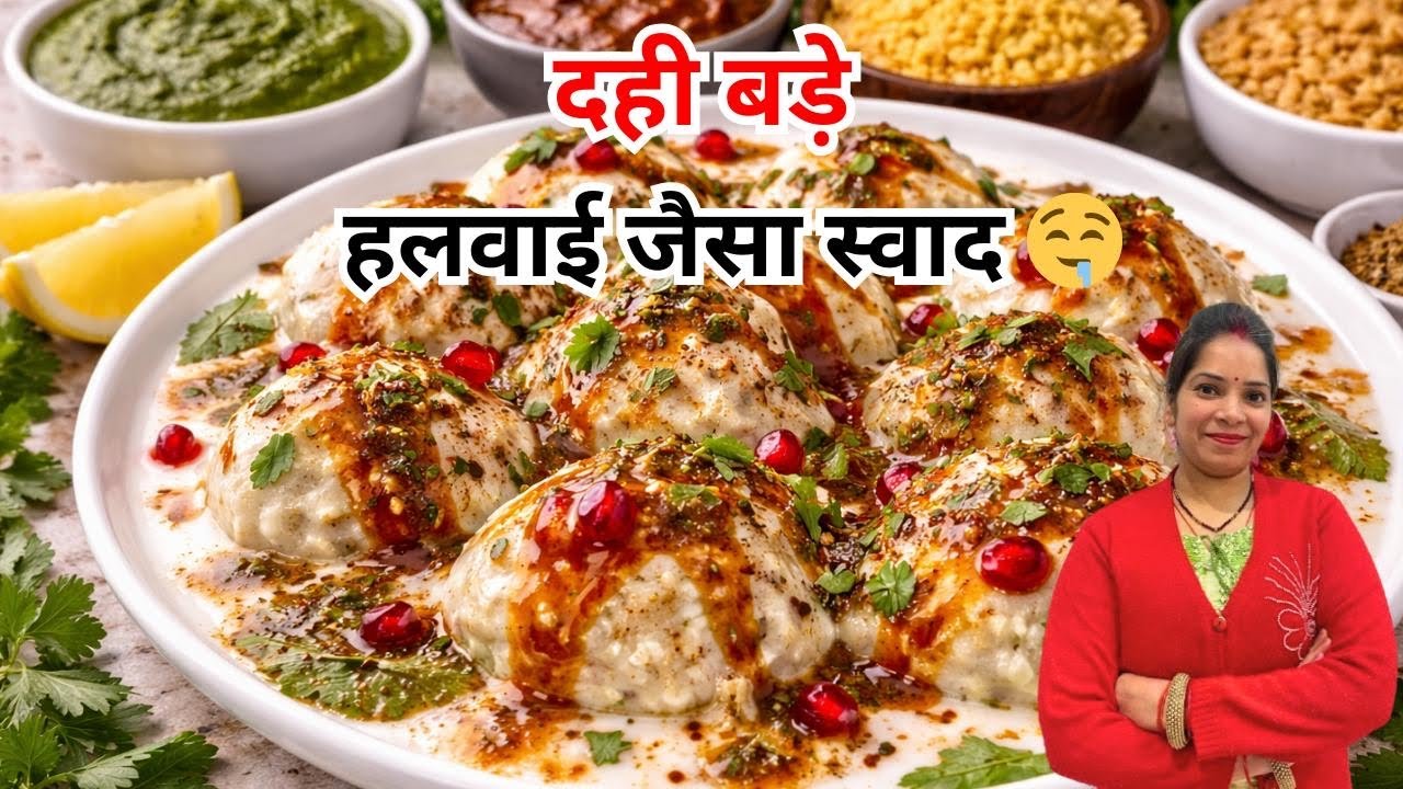 घर पर हलवाई जैसे दही बड़े 🤤 | Moong Dal Dahi Bade Recipe