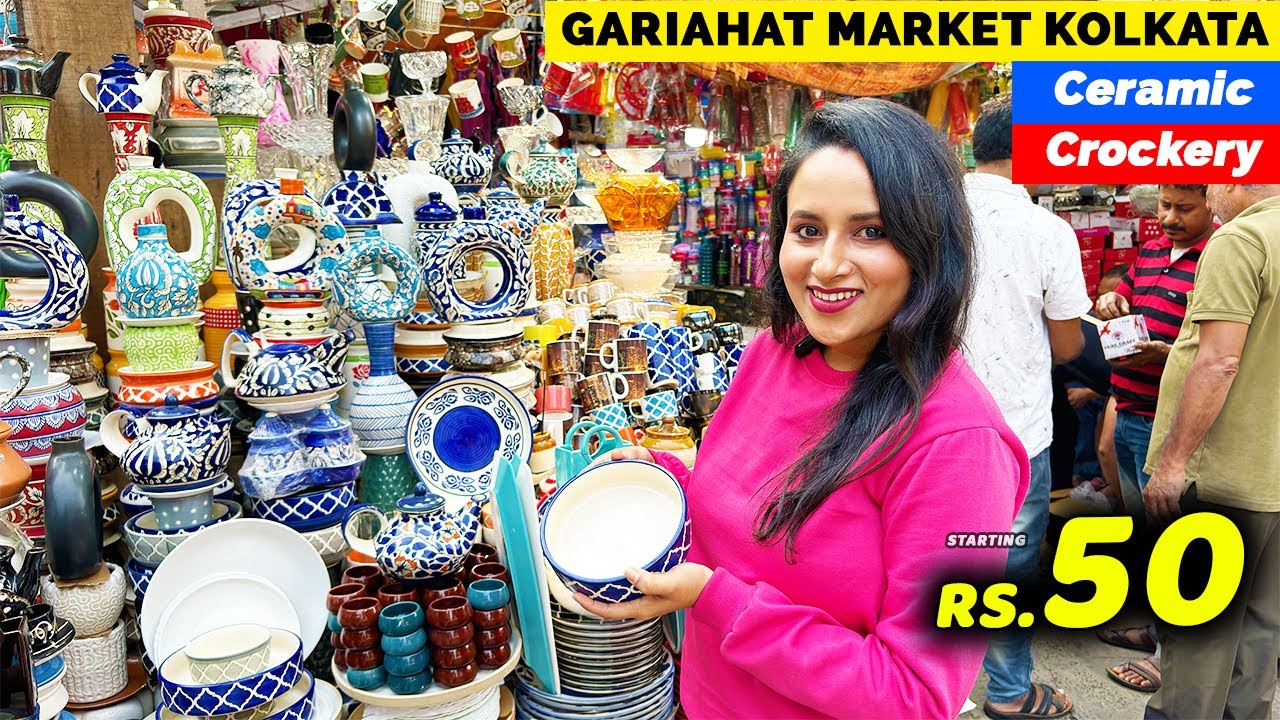 Gariahat Crockery Market | ভাবাই যায়না মাত্র 50 টাকায় 😱 Gariahat Ceramic Market in Kolkata