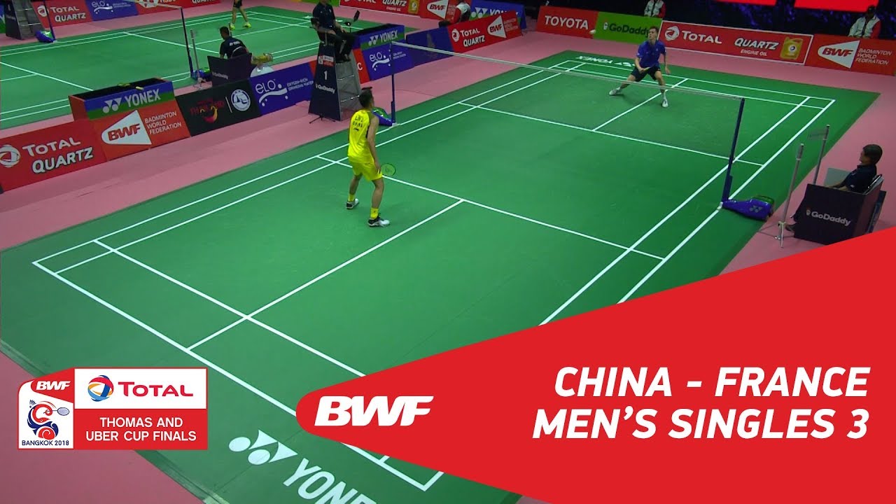 Thomas Cup | MS3 | LIN Dan (CHN) vs Arnaud MERKLE (FRA) | BWF 2018