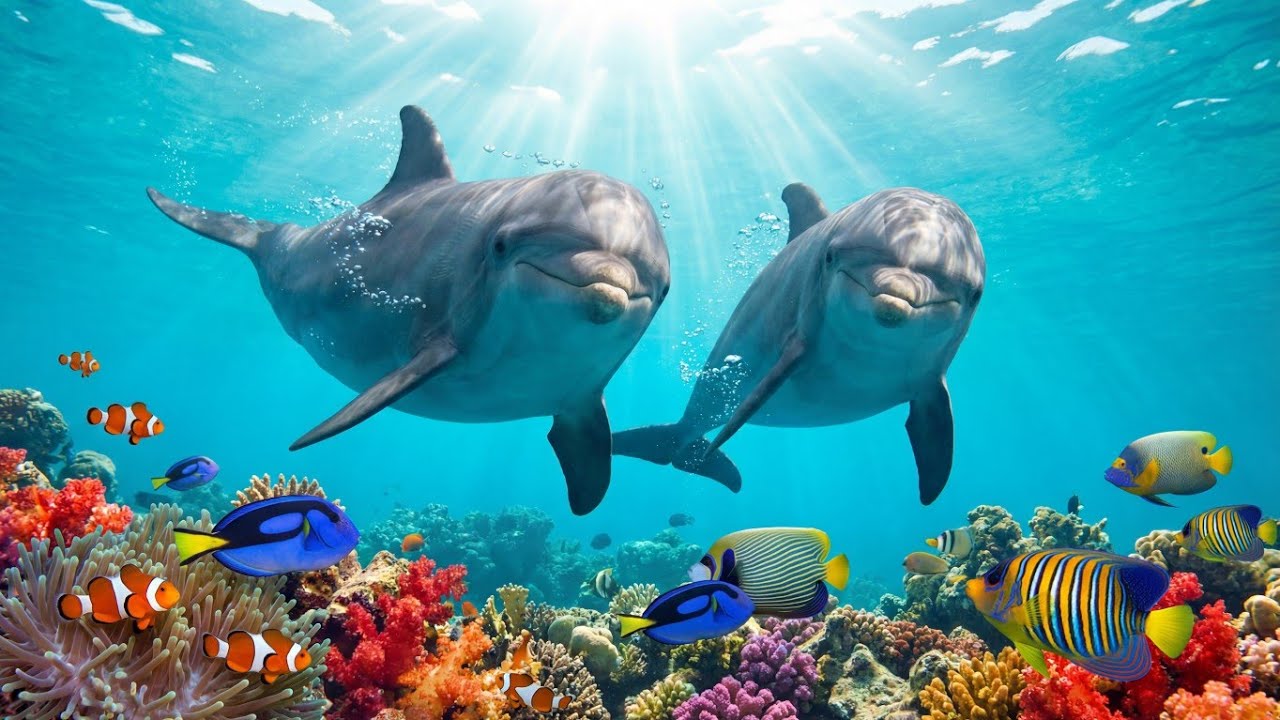 Dolphins in 4K: Stunning Underwater Ocean Journey | Relaxing Marine Life Video