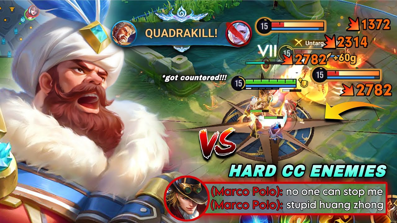 QUADRAKILL! HUANG ZHONG GOT COUNTERED BY HARD CC ENEMIES BUT STILL CLAPS IN RANK! | HONOR OF KINGS