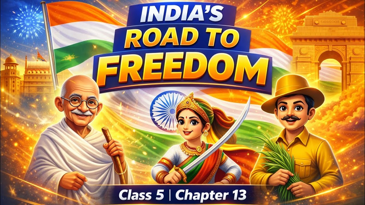 🔥 India’s Road to Freedom | Class 5 SST Ch-13 | Easy Explanation | Sarvesh Sir