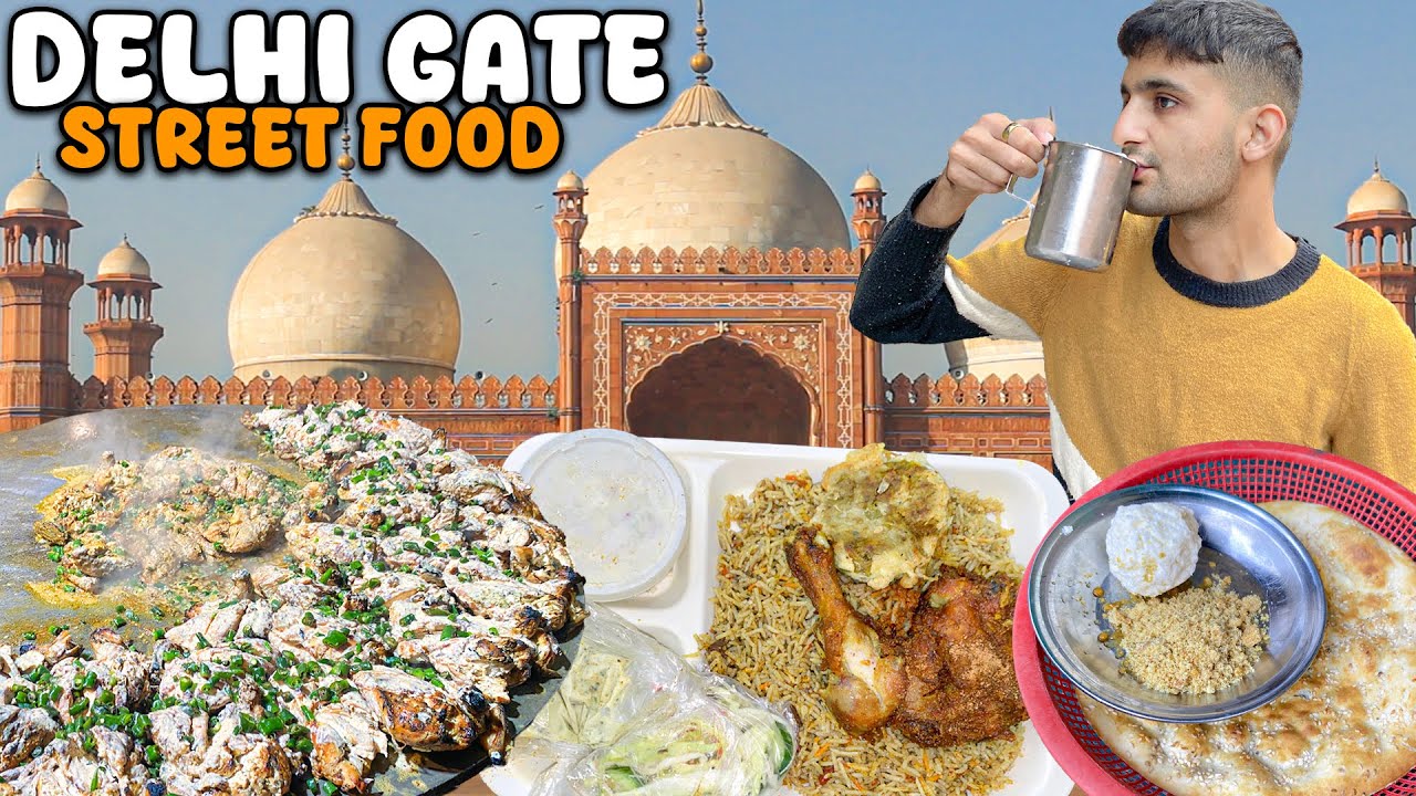 OLD STREET FOOD IN LAHORE DELHI GATE | Makhan Lassi Shakar Kulcha| Lahori Biryani| Shah G Tawa Piece