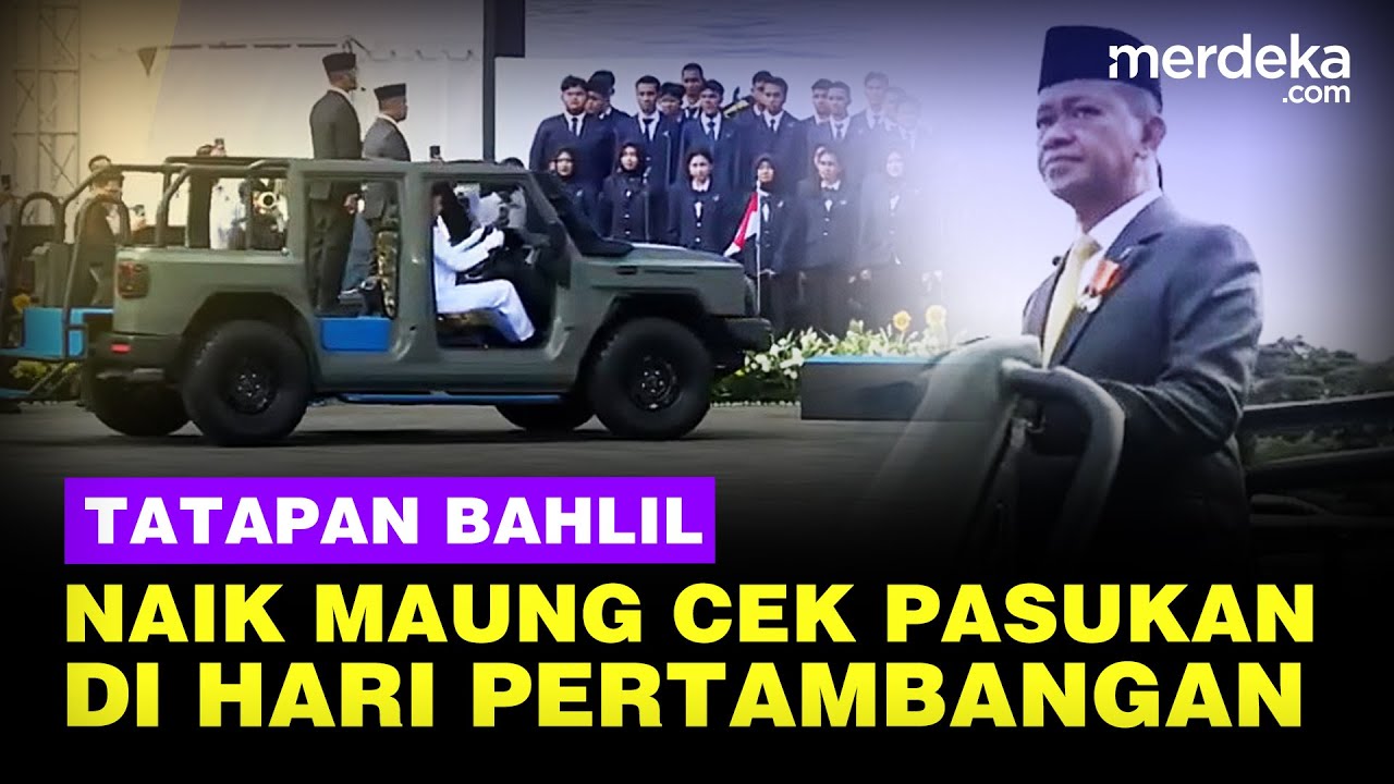 Tatapan Tajam Bahlil, Naik Maung Cek Pasukan di Hari Jadi Pertambangan